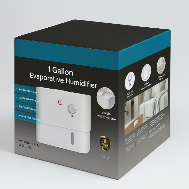 1 Gallon Cool Mist Humidifier With Top Fill Essential Oil Compartment