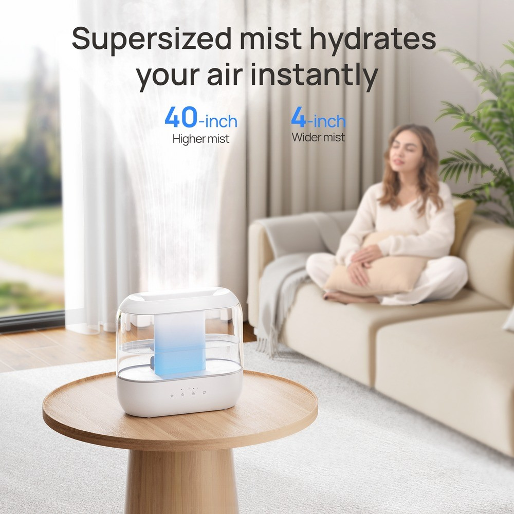 4L Cool Mist Humidifier With Top Fill Quiet Adjustable Mist