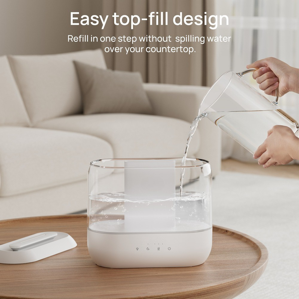 4L Cool Mist Humidifier With Top Fill Quiet Adjustable Mist