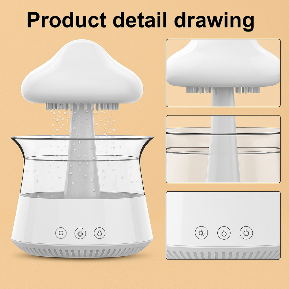 Rain Cloud Humidifier With Water Drip And Rain Sounds