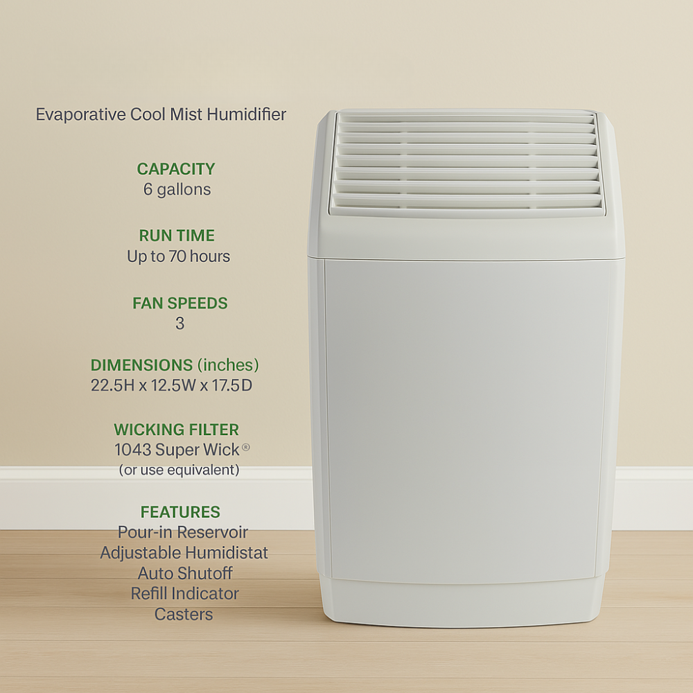 Space Saver Evaporative Humidifier