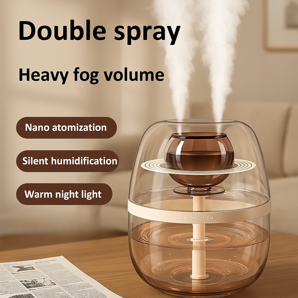 3L Humidifier Dual Nozzle USB Cool Mist Household Air Humidifier