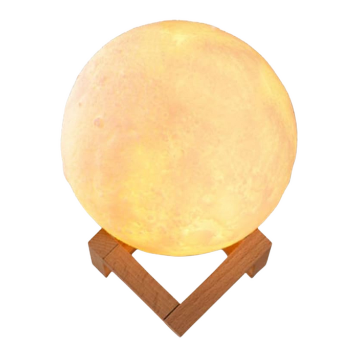 3D Moon Lamp With Wooden Stand