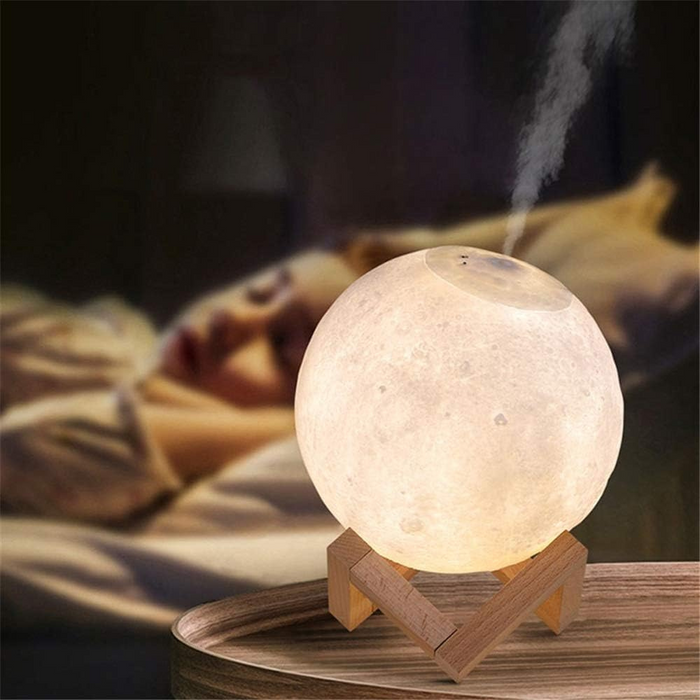 3D Moon Lamp With Wooden Stand