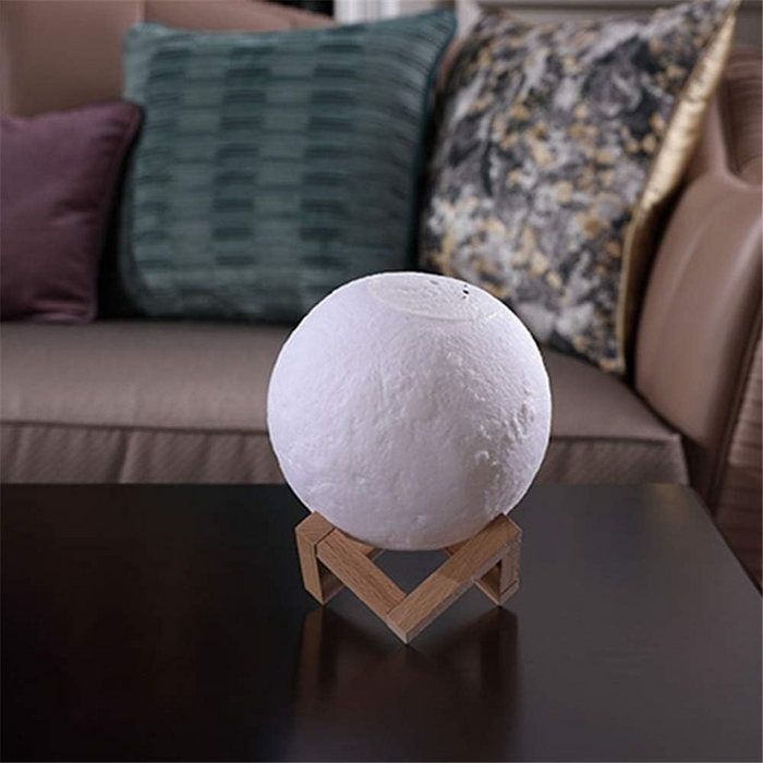 3D Moon Lamp With Wooden Stand