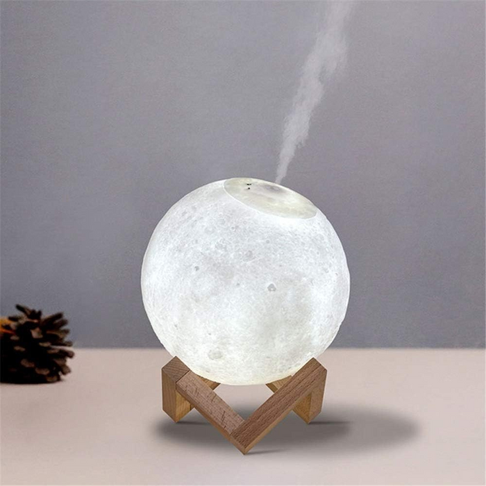 3D Moon Lamp With Wooden Stand