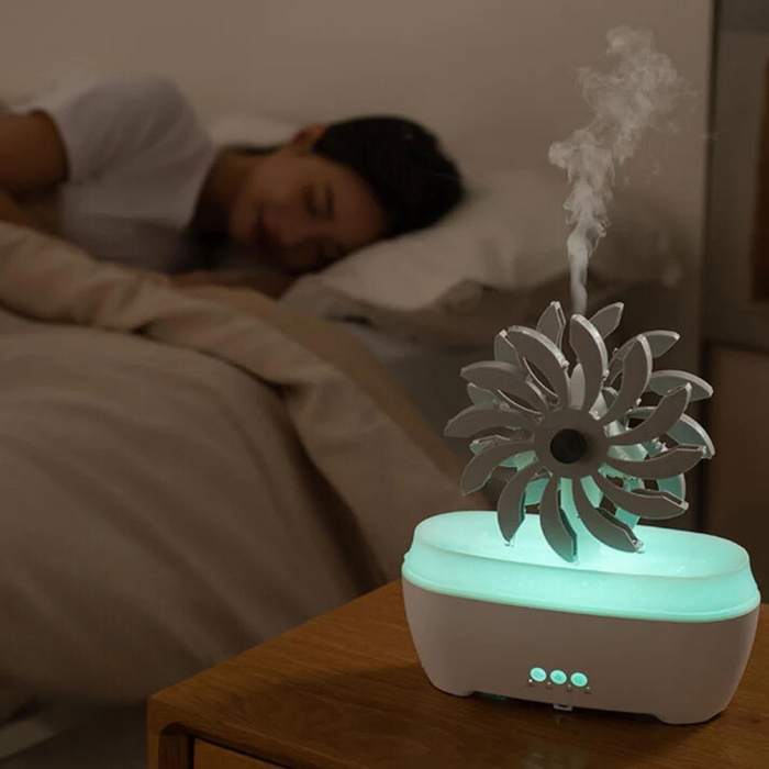 Windmill Diffuser And Humidifier With LED Atmosphere Lamp