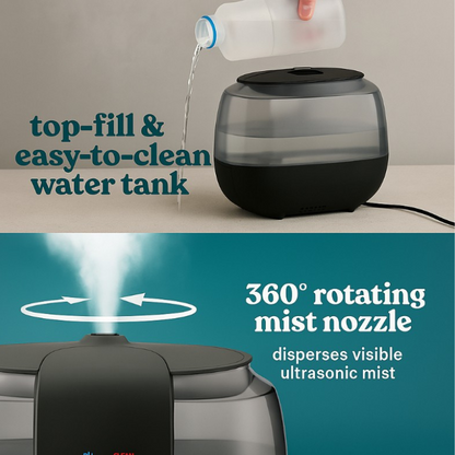 2 Gallon Tabletop Dual Mist Electronic Humidifier