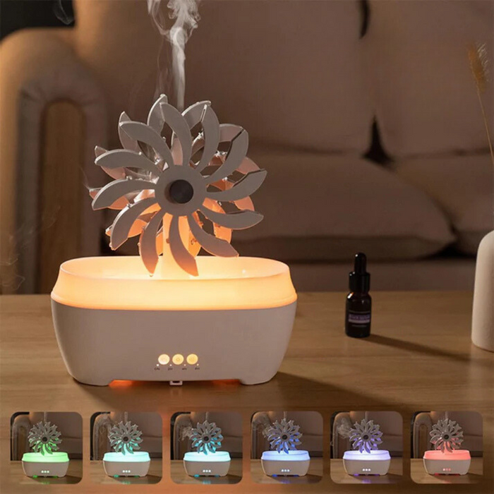 Windmill Diffuser And Humidifier With LED Atmosphere Lamp