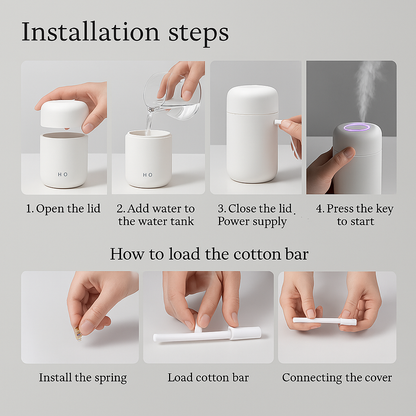 Portable Mini Humidifier Colorful Cool Mist