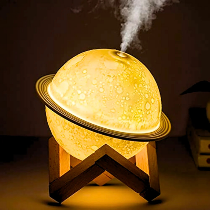 Planet Inspired Humidifier With Wooden Stand