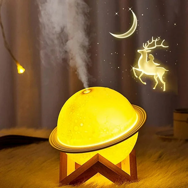 Planet Inspired Humidifier With Wooden Stand