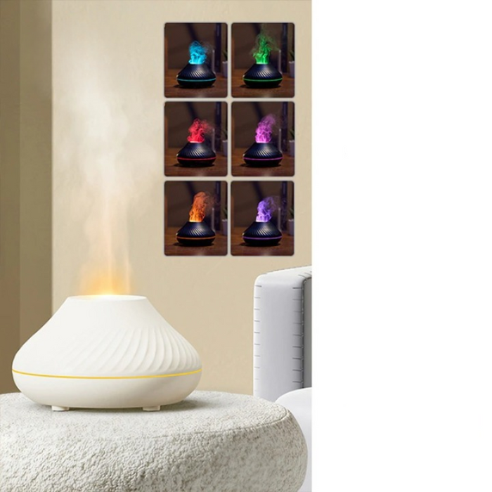 Volcanic Aroma Diffuser With Color Flame Night Light